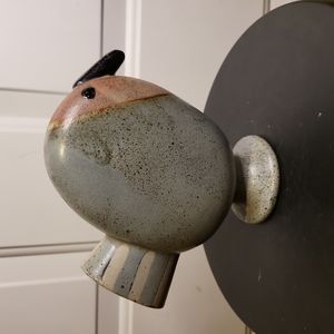 Mid Century Modern Toikka Style Ceramic Bird Vase w/ Matte Glaze